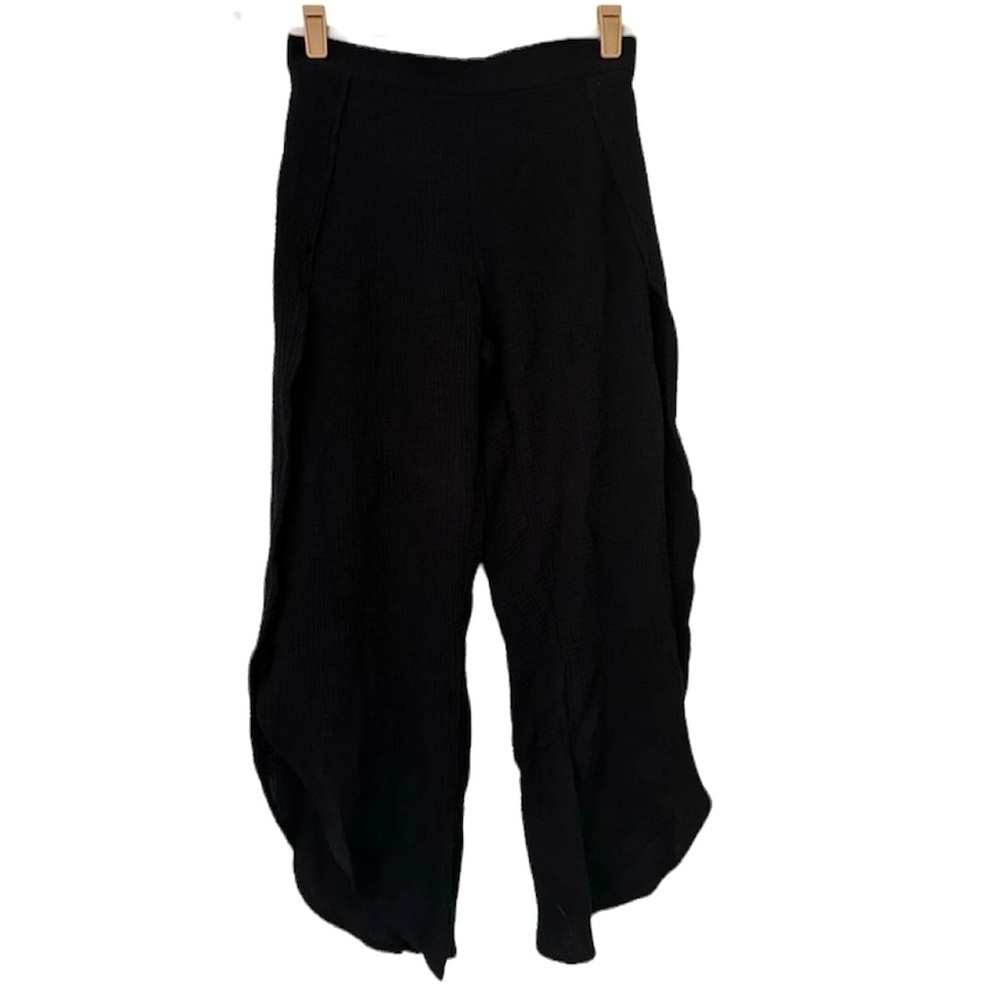 Drew Black Ribbed Side Slit Pants - Picture 7 of 7